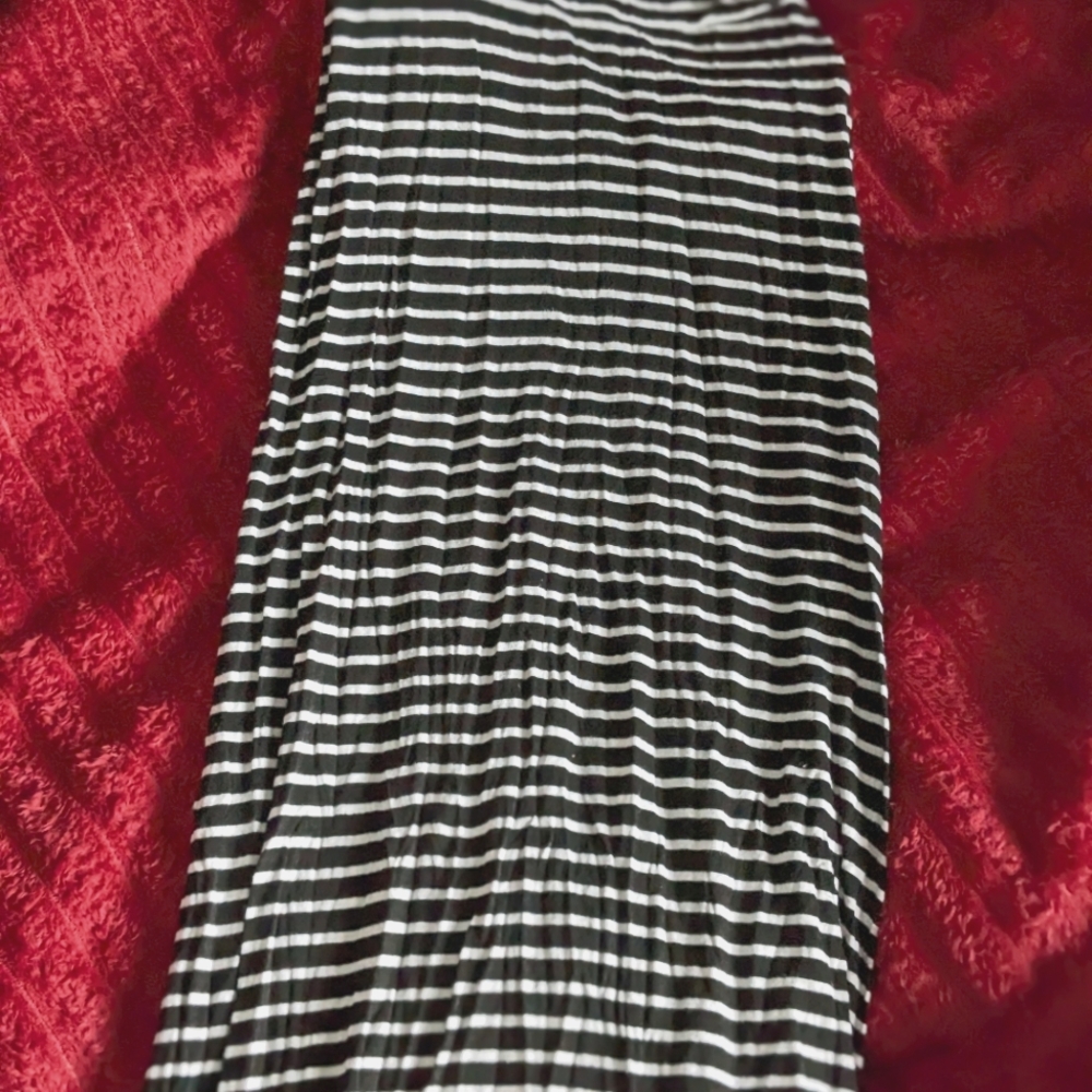 Striped Black and White Maxi Skirt